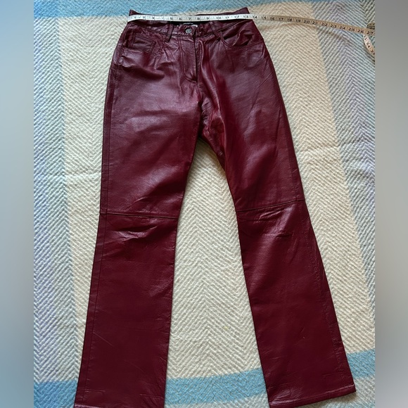 Red Leather Vintage Pants - Picture 4 of 5